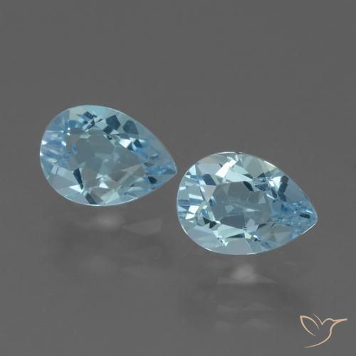 1.80ctw Naturale Celeste Topazio, Forma a pera, VVS-VS