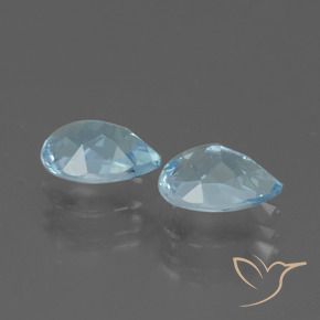 Gemme di Topazio Celeste naturale da 1.80 ct, Forma a pera, VVS-VS