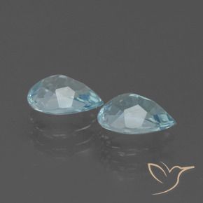 Gemme di Topazio Celeste naturale da 1.74 ct, Forma a pera, VVS-VS