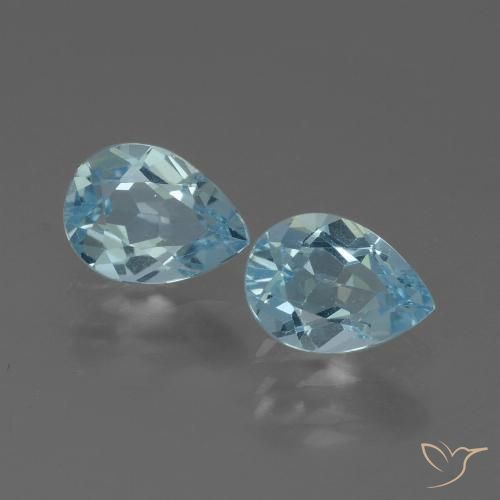 1.73ctw Naturale Celeste Topazio, Forma a pera, VVS-VS