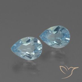 Gemme di Topazio Celeste naturale da 1.73 ct, Forma a pera, VVS-VS