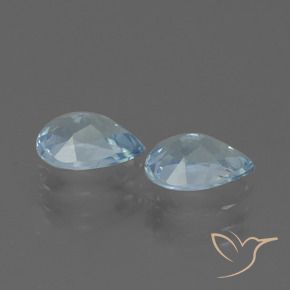 Gemme di Topazio Celeste naturale da 1.73 ct, Forma a pera, VVS-VS