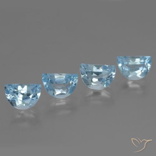 Gemme di Topazio Celeste naturale da 3.98 ct, Taglio a fantasia, VS