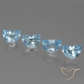 Gemme di Topazio Celeste naturale da 3.98 ct, Taglio a fantasia, VS