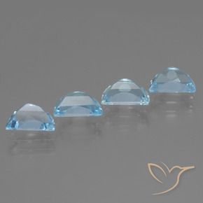 Gemme di Topazio Celeste naturale da 3.98 ct, Taglio a fantasia, VS