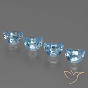 Gemme di Topazio Celeste naturale da 3.87 ct, Taglio a fantasia, VS