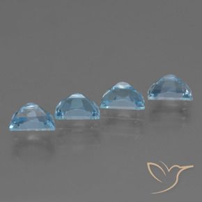 Gemme di Topazio Celeste naturale da 3.87 ct, Taglio a fantasia, VS