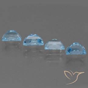 Gemme di Topazio Celeste naturale da 4.46 ct, Taglio a fantasia, VS