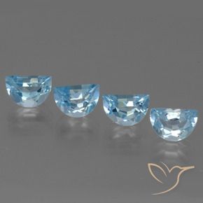 Gemme di Topazio Blu svizzero naturale da 3.97 ct, Taglio a fantasia, VS
