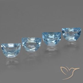 Gemme di Topazio Celeste naturale da 4.30 ct, Taglio a fantasia, VS