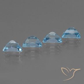 Gemme di Topazio Celeste naturale da 3.92 ct, Taglio a fantasia, VVS-VS