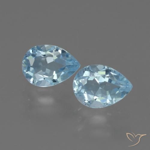 1.76ctw Naturale Celeste Topazio, Forma a pera, VVS-VS