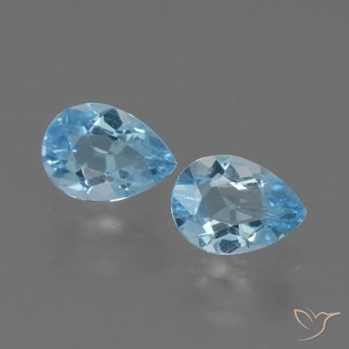 1.76ctw Naturale Blu svizzero Topazio, Forma a pera, VVS-VS