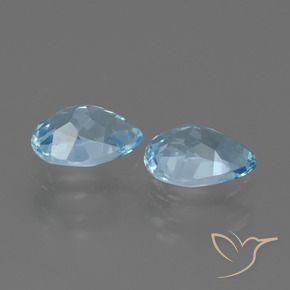 Gemme di Topazio Blu svizzero naturale da 1.76 ct, Forma a pera, VVS-VS