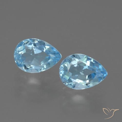 1.79ctw Naturale Celeste Topazio, Forma a pera, VVS-VS