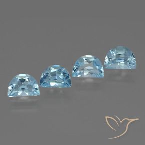 Gemme di Topazio Celeste naturale da 3.86 ct, Taglio a fantasia, VVS-VS