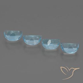Gemme di Topazio Celeste naturale da 3.86 ct, Taglio a fantasia, VVS-VS