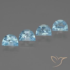 Gemme di Topazio Celeste naturale da 3.72 ct, Taglio a fantasia, VS