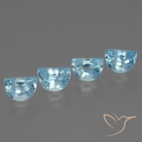 Gemme di Topazio Celeste naturale da 3.69 ct, Taglio a fantasia, VVS-VS
