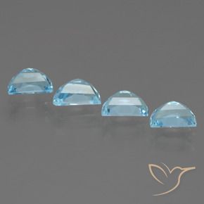 Gemme di Topazio Celeste naturale da 3.94 ct, Taglio a fantasia, VS