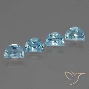 Gemme di Topazio Celeste naturale da 3.83 ct, Taglio a fantasia, VVS-VS