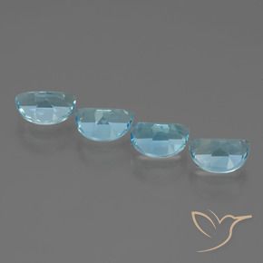 Gemme di Topazio Celeste naturale da 3.83 ct, Taglio a fantasia, VVS-VS