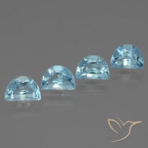 Gemme di Topazio Celeste naturale da 4.05 ct, Taglio a fantasia, VVS-VS