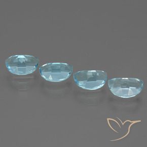 Gemme di Topazio Celeste naturale da 4.05 ct, Taglio a fantasia, VVS-VS