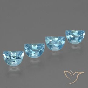 Gemme di Topazio Celeste naturale da 4.39 ct, Taglio a fantasia, VVS-VS