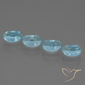 Gemme di Topazio Celeste naturale da 4.39 ct, Taglio a fantasia, VVS-VS