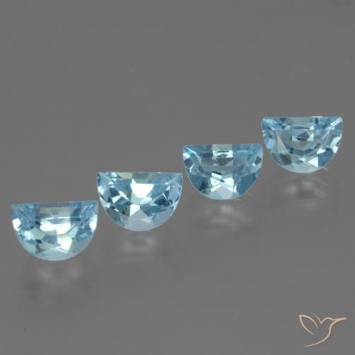 Gemme di Topazio Celeste naturale da 3.59 ct, Taglio a fantasia, VS