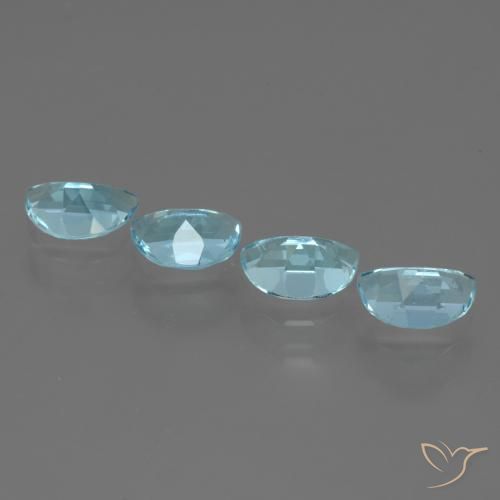 Gemme di Topazio Celeste naturale da 3.59 ct, Taglio a fantasia, VS