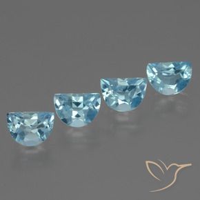 Gemme di Topazio Celeste naturale da 4.01 ct, Taglio a fantasia, VVS-VS