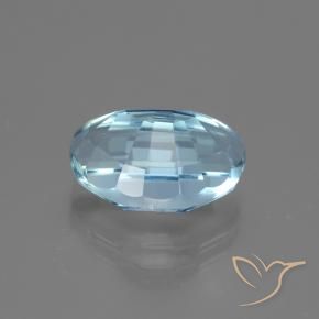 Topazio Celeste naturale da 4.94 ct, Taglio a fantasia, VVS-VS
