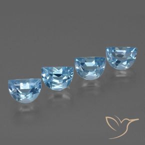 Gemme di Topazio Celeste naturale da 4.45 ct, Taglio a fantasia, VVS-VS