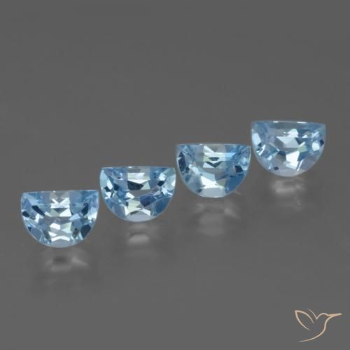 Gemme di Topazio Blu svizzero naturale da 3.87 ct, Taglio a fantasia, VVS-VS
