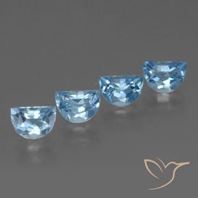 Gemme di Topazio Blu svizzero naturale da 4.24 ct, Taglio a fantasia, VVS-VS