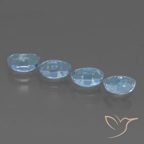 Gemme di Topazio Blu svizzero naturale da 4.24 ct, Taglio a fantasia, VVS-VS