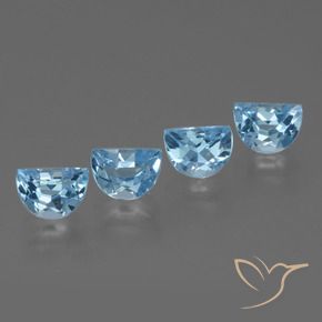 Gemme di Topazio Blu svizzero naturale da 3.79 ct, Taglio a fantasia, VVS-VS