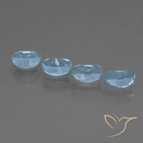 Gemme di Topazio Blu svizzero naturale da 3.79 ct, Taglio a fantasia, VVS-VS