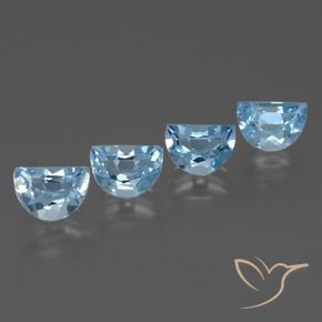 Gemme di Topazio Celeste naturale da 3.91 ct, Taglio a fantasia, VVS-VS