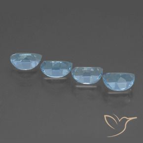 Gemme di Topazio Celeste naturale da 3.91 ct, Taglio a fantasia, VVS-VS