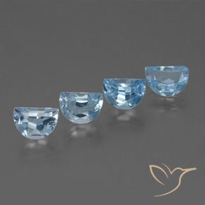 Gemme di Topazio Celeste naturale da 3.52 ct, Taglio a fantasia, VVS-VS