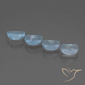 Gemme di Topazio Celeste naturale da 3.52 ct, Taglio a fantasia, VVS-VS