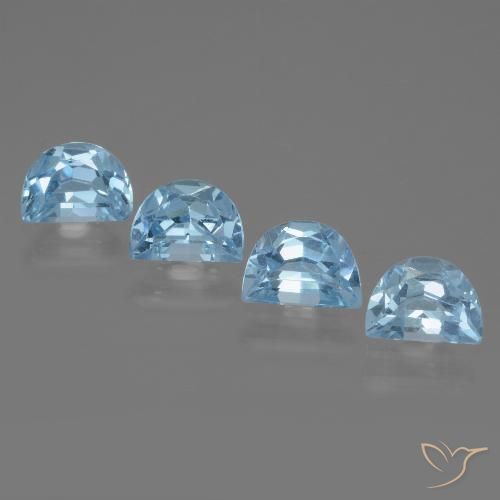 Gemme di Topazio Blu svizzero naturale da 3.79 ct, Taglio a fantasia, VVS-VS