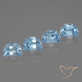 Gemme di Topazio Blu svizzero naturale da 3.79 ct, Taglio a fantasia, VVS-VS