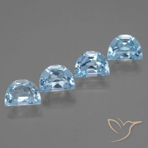 Gemme di Topazio Celeste naturale da 4.18 ct, Taglio a fantasia, VVS-VS