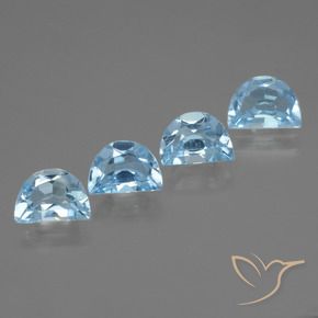 Gemme di Topazio Celeste naturale da 3.46 ct, Taglio a fantasia, VVS-VS