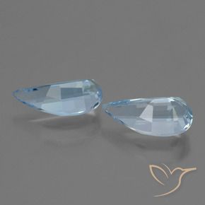 Gemme di Topazio Celeste naturale da 2.70 ct, Taglio a fantasia, VVS