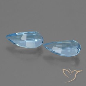 Gemme di Topazio Blu svizzero naturale da 2.90 ct, Taglio a fantasia, VVS